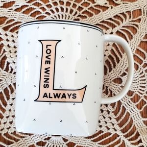 Anthropologie Dropcap Monogram "L" mug